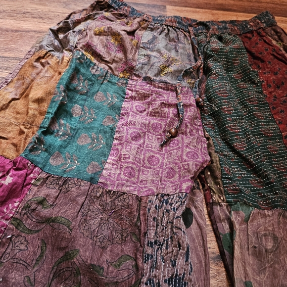 The Little Bazaar Boho Hippie Patchwork Flowy Pants - Picture 3 of 10